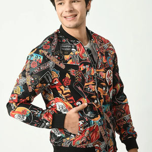 Chaqueta de bombardero unisex personalizable 100% poliéster satén tela chaqueta de hombre invierno con capucha PK diseño de lana OEM para la temporada de primavera - Product Image 1