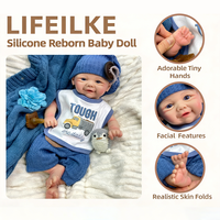 Poupée Reborn en Silicone Corps Entier Réaliste, Mignonne et Souriante, 17 pouces, Bébé Garçon/Fille, Collection d'Artistes, Cadeau Parfait pour Enfants