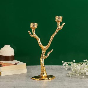 เชิงเทียนอลูมิเนียมสำหรับงานแต่งงานรูปทรงต้นไม้ทำจากโลหะสีทอง - Product Image 3