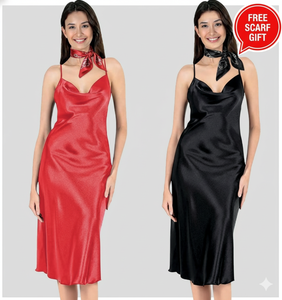 ชุดนอนยาวสีแดงขนาดใหญ่พิเศษพร้อมคอกว้าง | ชุดชั้นในเซ็กซี่ในกล่องของขวัญ - Product Image 1