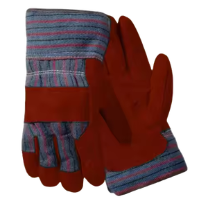 Guantes de trabajo industriales de cuero de vaca de alta resistencia, protección de manos con guantes de seguridad de tela de algodón - Product Image 3