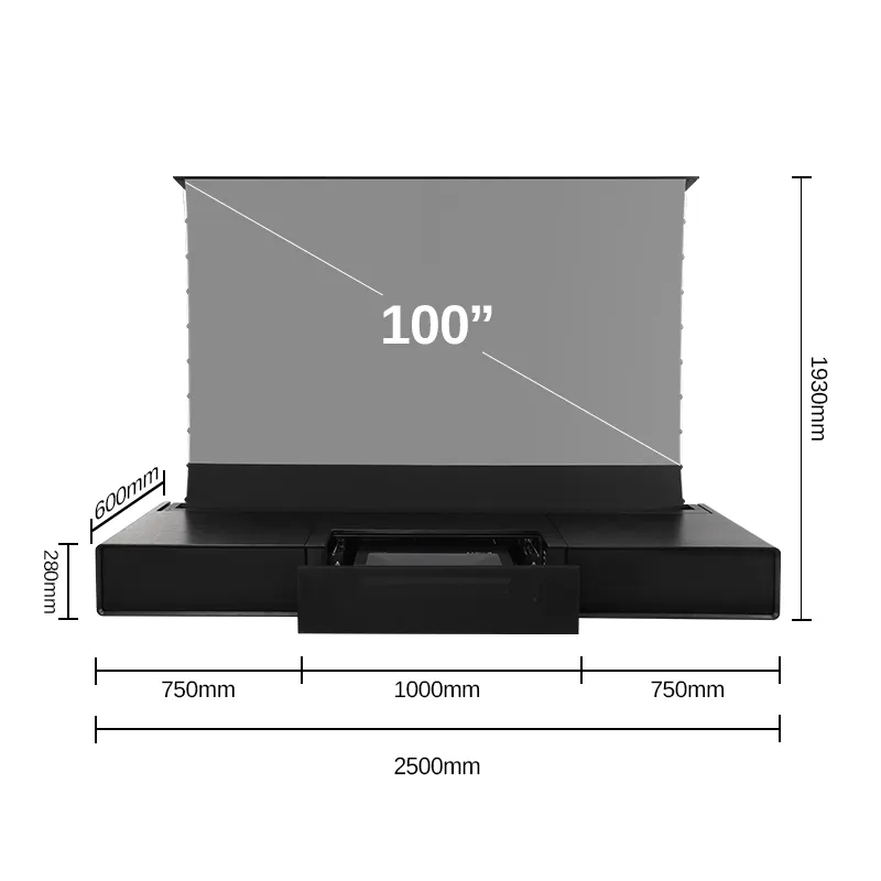 Shore Cabinet Tv kabine zemin yükselen projeksiyon perdesi Ultra kısa atmak Ust projektör kabine akıllı Rollable lazer Tv kabine