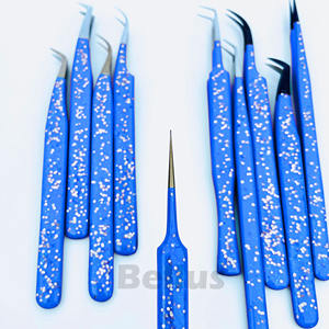 Pinzas de pestañas de Punta múltiple Hermosas pinzas de volumen de precisión de acero sostenible Herramienta grabada con logotipo personalizado para extensiones de pestañas - Product Image 6