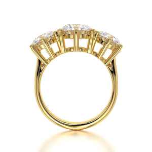 Anillo de diamante de moissanita de tres piedras de corte brillante clásico diseño impresionante para aniversarios bodas Joyería de diamantes elegante - Product Image 3