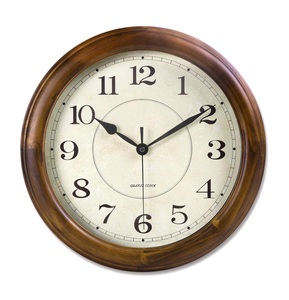 wood <b>Wall</b> <b>Clock</b> Silent 12 Inch Battery Operated Wooden Home Decor for <b>Bathroom</b> Kitchen Room Annual Ring - Product Image 4