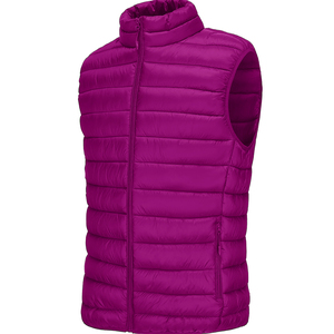 Veste sans manches en duvet de canard pour homme et femme, design personnalisé avec logo, couleur violette, respirante, légère, pour l'hiver - Product Image 6