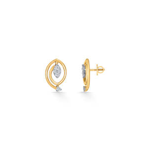 Boucles d'oreilles Huggie étoile plaquées or rhodié avec perle et zircon pour soirée - Product Image 4