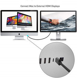 4K 60Hz loại C HDTV Adapter chuyển đổi <span class=keywords><strong>USB</strong></span> C để HDTV nam âm thanh video cáp cho MacBook máy tính xách tay máy tính bảng - Product Image 4