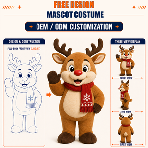 Costume de Mascotte Renne de Noël Personnalisé pour <span class=keywords><strong>Adulte</strong></span>, Tenue de Personnage Animal en Peluche, Fabricant OEM ODM, Promotion Événementielle des Fêtes - Product Image 1