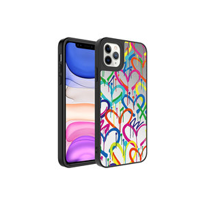Coque de téléphone en silicone brillant de qualité supérieure pour iPhone 11 Pro 13 Pro Max - Protection de l'appareil photo avec motif cœur électroplaqué style Ins - Product Image 1