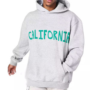 Sweat-shirt à capuche imprimé en molleton de coton pour homme, vêtement surdimensionné, épaules tombantes, vente populaire - Product Image 1