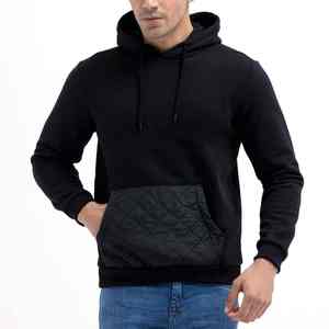 Sweat à capuche décontracté pour homme, streetwear d'hiver, 100% coton, polaire respirant, pull uni avec logo personnalisé, impression sérigraphique - Product Image 3