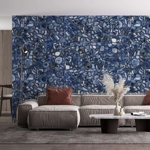 Agatha Blue 32x64 inch Dalle de pierre frittée 9mm antidérapante pour la décoration de sol et de mur de maison Carreaux de porcelaine - Product Image 1