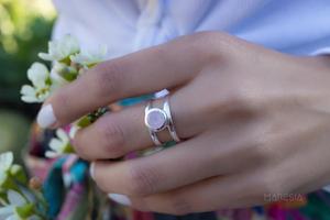 925 Sterling Silver Designer Ring Natural <b>Rose</b> <b>Quartz</b> Gemstone Round Shape with Leaves Wedding Gift for Her - Product Image 2