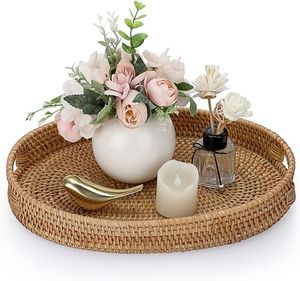 Plateau de service en rotin en osier de bambou naturel de haute qualité pour ustensiles de cuisine accessoires de maison et artisanat de décoration - Product Image 2