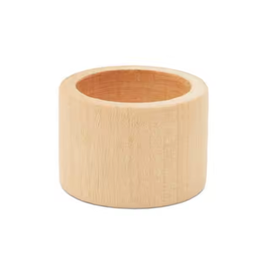 Ensemble porte-serviettes en bois écologique avec logo personnalisé naturel et anneaux de serviette en bois par décor impex - Product Image 1