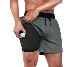Pantalones cortos de verano a la moda para hombre con cordón sólido en la cintura, bañadores, pantalones cortos de playa, aspecto de playa a la moda - Product Image 1