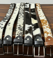 Ceinture unisexe en cuir de vachette tricolore avec poils pour pantalon homme/femme, longueur personnalisable, imperméable, durable, vente en gros au Pakistan