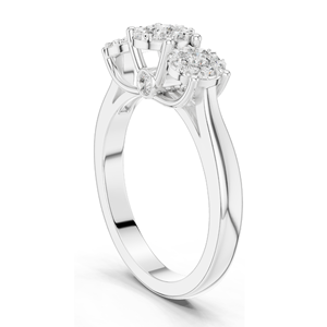 Bague à trois pierres en diamant de laboratoire de 0,496 carats pour femme, clarté VVS-VS EF, disponible en or rose, or jaune, or blanc et argent 925 - Product Image 5