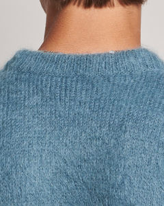 Pull en mohair pour homme de haute qualité, couleur unie, coupe décontractée, col rond, doux et moelleux, confortable, décontracté, chaud - Product Image 5