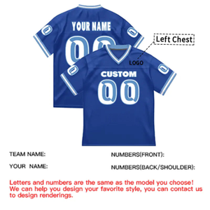 เสื้อฟุตบอลอเมริกันคุณภาพสูง ระบายอากาศได้ดี ผลิตตามสั่ง (OEM)  ชุดกีฬา พิมพ์ลายด้วยความร้อน สวมใส่สบาย ไซส์ใหญ่พิเศษ - Product Image 2