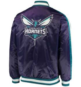 Chaquetas Varsity Personalizadas de Satén para Hombre, Estilo Cuello Alto, Resistentes al Viento, para Baloncesto, Fútbol, Fútbol Americano, Béisbol, Invierno - Product Image 3