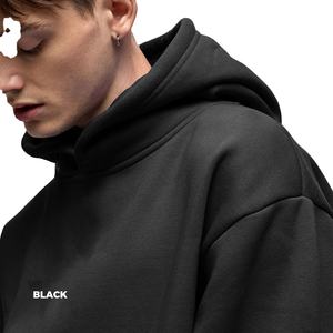 Haute qualité personnalisé surdimensionné à manches longues pull acide lavage à capuche hommes lavé noir Vintage délavé détresse sweats à capuche - Product Image 1