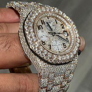 Montre Moissanite approuvée par testeur de diamants | VVS Luxury Iced Out Skeleton Wholesale - Product Image 1