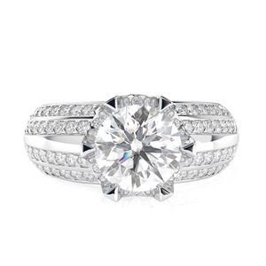 Anillo de Compromiso con Diamante de Corte Redondo, Estilo Único, Solitario con Detalles para Mujer - Product Image 4