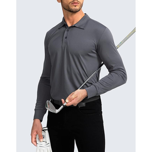 Golf à séchage rapide pour hommes pour polos Slim Fit T-shirt à col à manches courtes pour l'été Style décontracté Toile Tissu Solide - Product Image 1