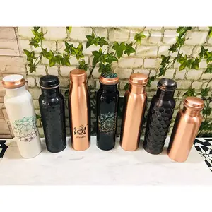 Unique Design 1 Ltr Pure Copper Water Bottle Finest Quality Large Size Copper Plated Water Bottle At Cheap Price