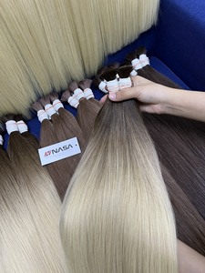 Extensiones de cabello a granel de doble dibujado 100g Cabello humano virgen vietnamita Color más claro 12 pulgadas Extensiones de vendedores Extensiones de cabello - Product Image 6