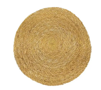 Tapis de table écologiques 100 % naturels en jute classique faits à la main, à prix abordable, avec corde de coton ronde et coussinets en jonc de mer
