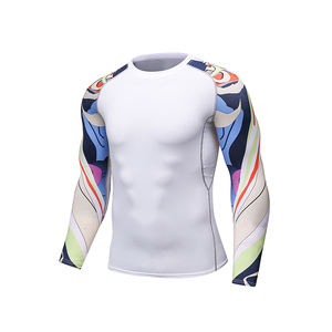 Ropa de gimnasio Long Rash Guard para hombre con logotipo impreso personalizable de alta calidad más vendida para uso profesional de MMA - Product Image 1