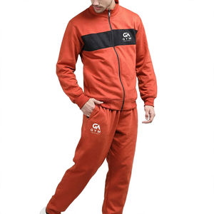 Conjunto Deportivo 2 en 1 para Hombre GYM Active, Traje para Correr, Color Liso, Impresión de Logotipo Personalizado, Sudadera con Cremallera Completa y Pantalones, Estilo Casual Urbano para Invierno - Product Image 2