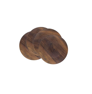 Wholesale <b>Vintage</b> Style Cheap wood Charger <b>Plate</b> for Tabletop Decor Holiday Wedding Party ware brown color - Product Image 1