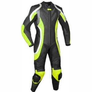 Combinaison de course en cuir véritable en cuir de vachette pour hommes Combinaison de course de moto deux pièces personnalisées couleur et logo - Product Image 3