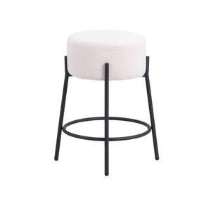 Nuevo diseño de artesanía india, herramienta de barras otomanas con tapa de madera, patas de polvo negro de hierro, mini taburete de tamaño de forma personalizada - Product Image 2