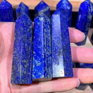 Pointe de cristal de <span class=keywords><strong>lapis</strong></span>-<span class=keywords><strong>lazuli</strong></span> naturel, prisme hexagonal, obélisque, tour pour la guérison Reiki, baguette en pierre bleue de haute qualité, décoration intérieure - Product Image 4