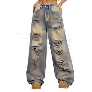 New Design Wholesale Low Price <b>Women</b> <b>Baggy</b> <b>Jeans</b> Best Quality Factory Made Online Sale <b>Baggy</b> <b>Jeans</b> - Product Image 1