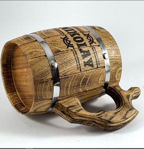 Him-Boyfriend-Dad, Chope à bière en bois gravé Cadeaux de mari, Cadeau de couple, Cadeaux de Noël - Product Image 1
