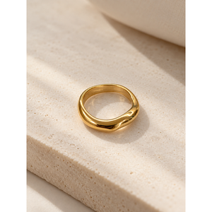 Plain Wave Band Stainless <b>Steel</b> <b>Ring</b> - Product Image 2