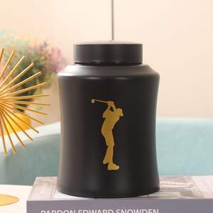 Up to 160 lbs <b>Urns</b> for Ashes Adult Male - Black Golf Decorative <b>Urns</b> Adult for Funeral - <b>Large</b> (Black Golf 160 Cubic inches) - Product Image 6