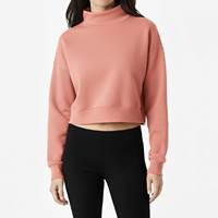 Sudadera de Felpa con Cuello Alto y Estampado 3D Personalizado de Alta Calidad para Mujer, Estilo Urbano, Color Sólido, para Invierno