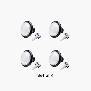 Juego de Botones Pulsadores Convexos para Arcade con 4 Luces LED, Microinterruptor, Longitud Personalizada, 1NO, Metal y Plástico, 24V 12V 220V 16A, Control Momentáneo, IP40 - Product Image 2