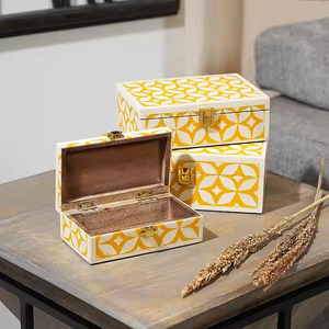 "Boîtes à bijoux de qualité supérieure Incrustation d'os bleu et boîtes de nacre Utilisations dans le stockage Bijoux 2025 Collection Bague et boîte à bijoux personnalisées - Product Image 4