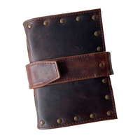 Carnet de notes vintage en cuir fait main, livre des ombres, couverture marron, unisexe, couverture souple antique, personnalisé, 200 pages à bords festonnés, cadeau