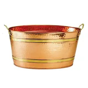 Brass Accents Beverage Tub With Hammered Texture Is An Impressive Way To Provide Your Guests Self Serve Chilled Drinks Beverages