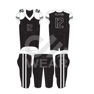 Ropa Deportiva, Uniforme de Fútbol Americano de Color Sólido, Transpirable, Talla Grande, Secado Rápido, Hecho a Medida, 100% Poliéster - Product Image 1