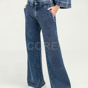 Pantalones vaqueros acampanados transpirables de secado rápido de último diseño, pantalones vaqueros Acampanados para mujer al por mayor - Product Image 1